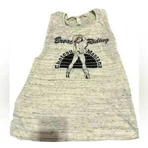 Bronc riding tank grey Bella Canvas size small